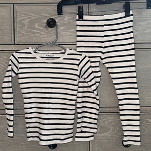 Amazon Kids Black and White Striped Matching Set